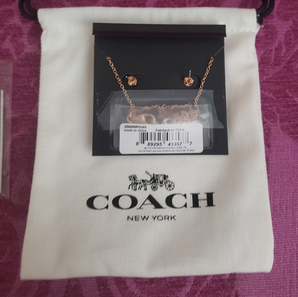 NWT Coach Tea Rose Stud Set - Picture 6 of 6